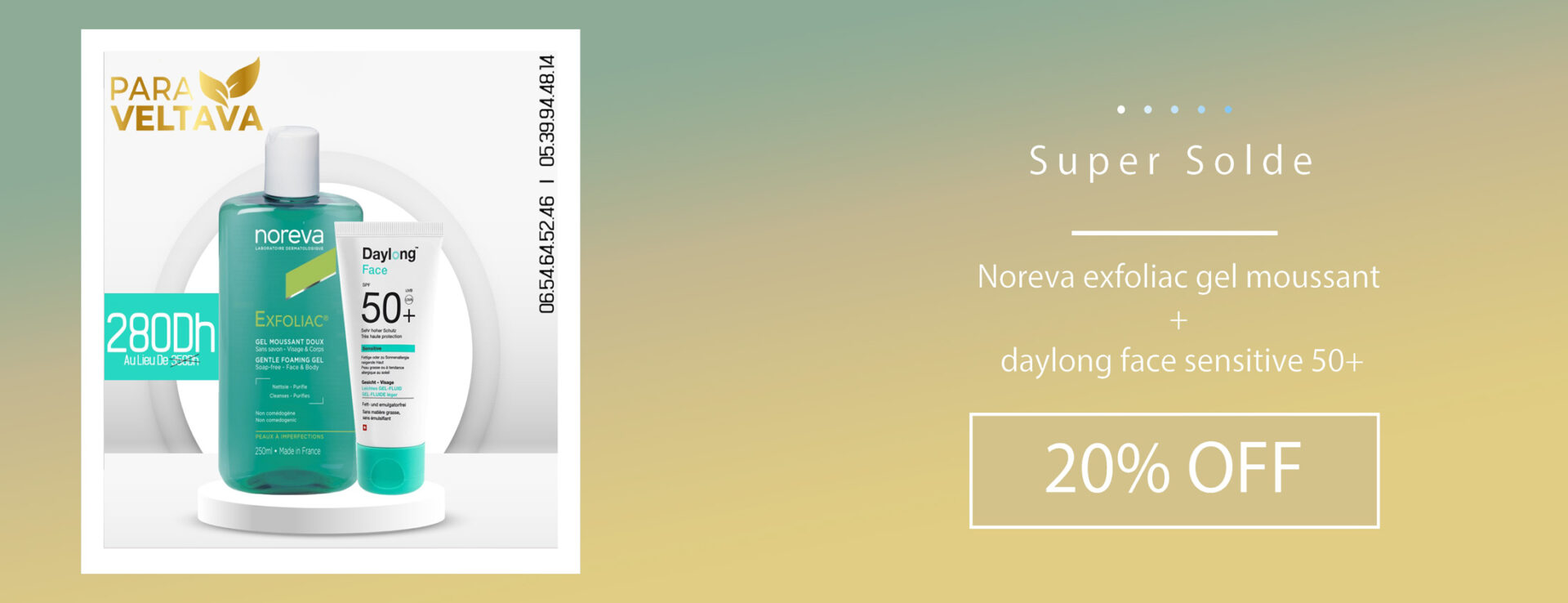 Noreva-exfoliac-gel-moussant-+-daylong-face-sensitive